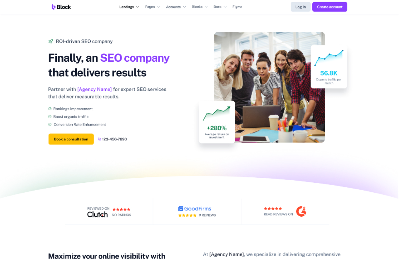 Download SEO digital marketing agency landing page